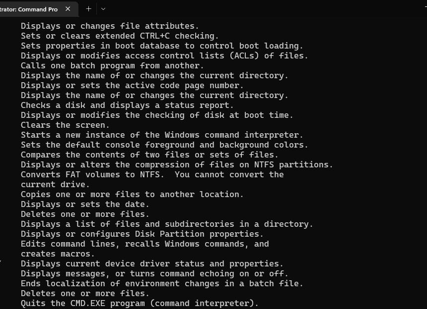 Команды cmd